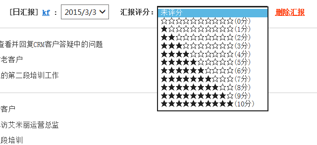 netcrm工作汇报评分